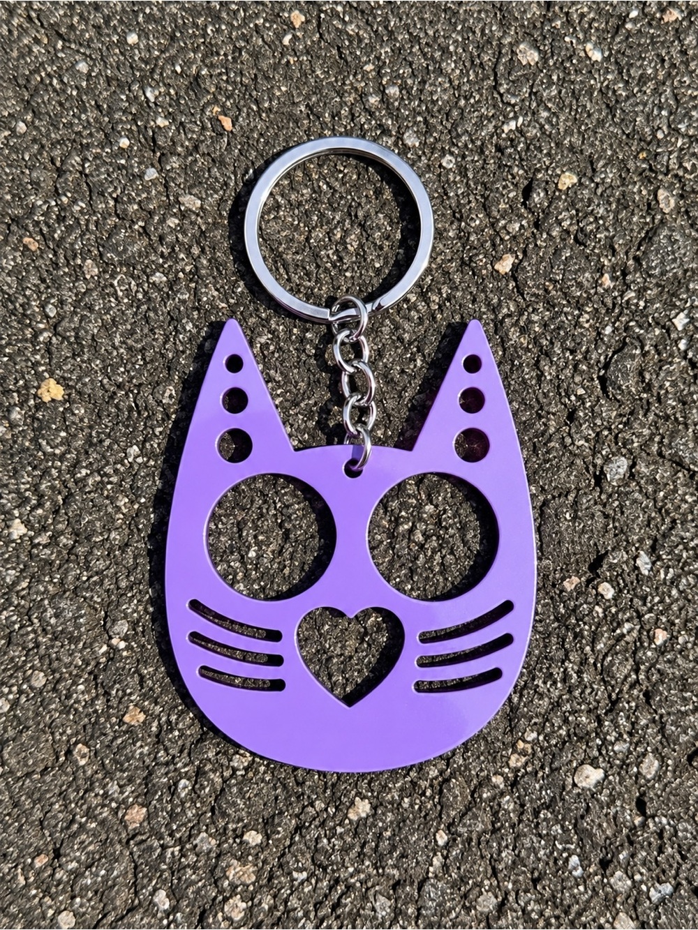 Self Defense Purple Cat-Shaped Keychain